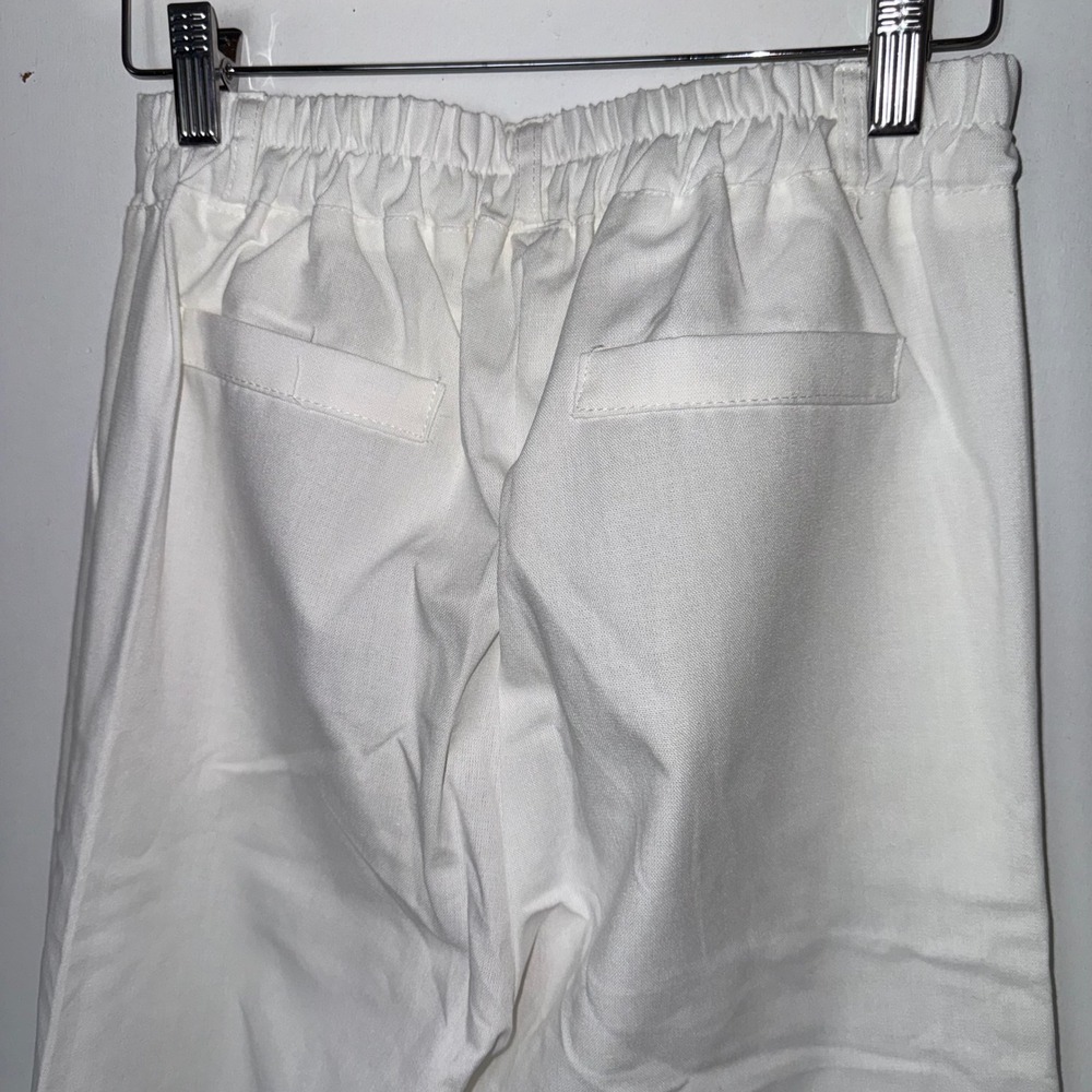 White Wide Leg Pants High Waist Dress Slacks Career Casual Size M - Picture 8 of 9